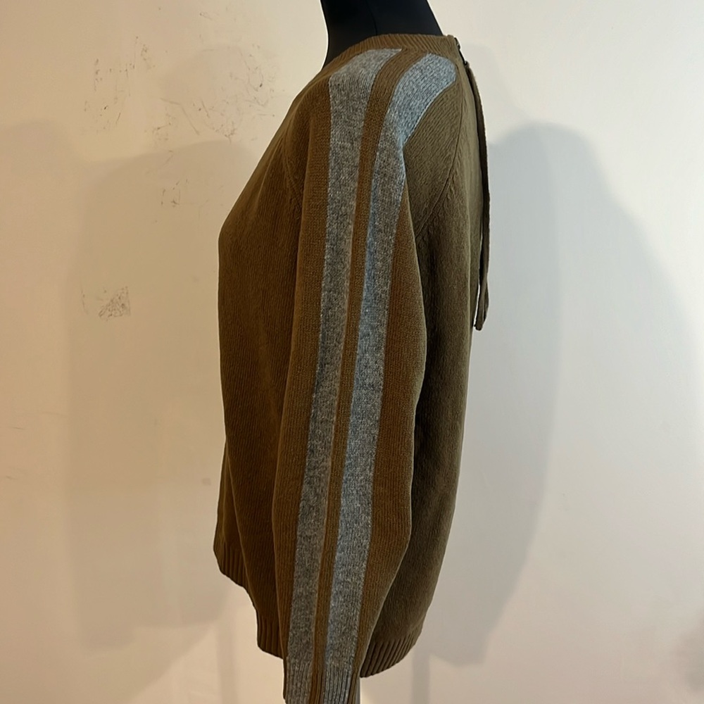 Madewell women’s 100% Merino wool scoop-neck sweater overside green/grey sizeXS‎ - Picture 8 of 16